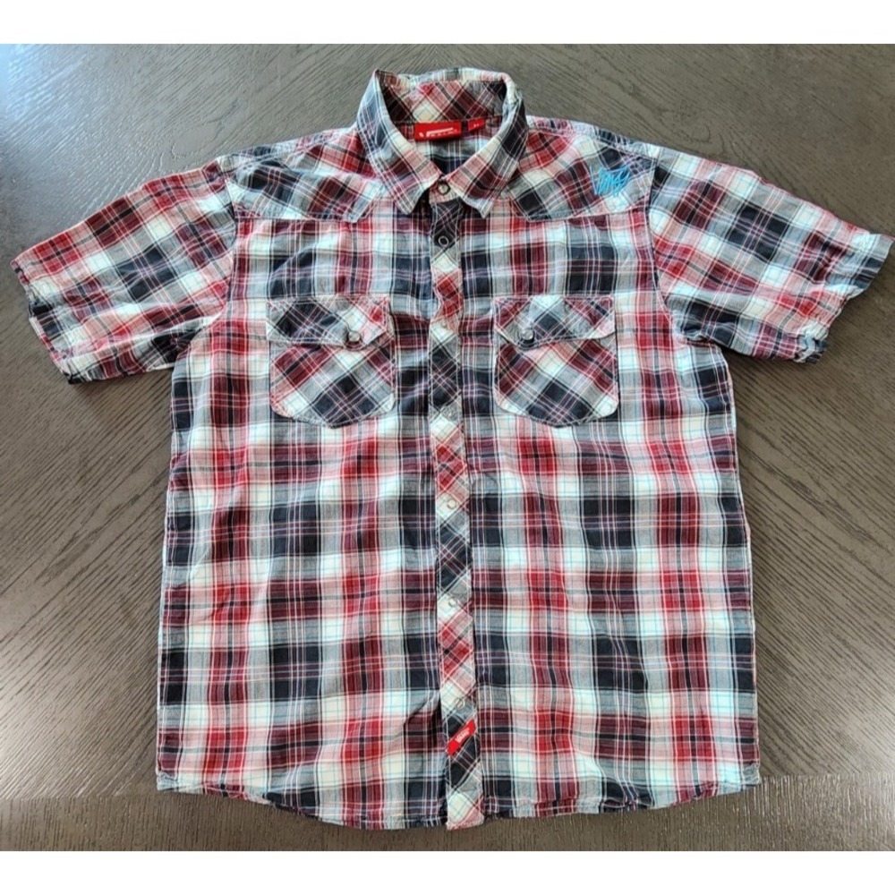 Vans Plaid Snap Up Shirt Men's M • Short Sleeve Casual Skatewear